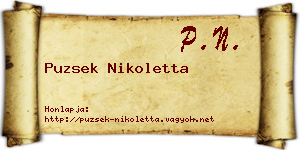 Puzsek Nikoletta névjegykártya